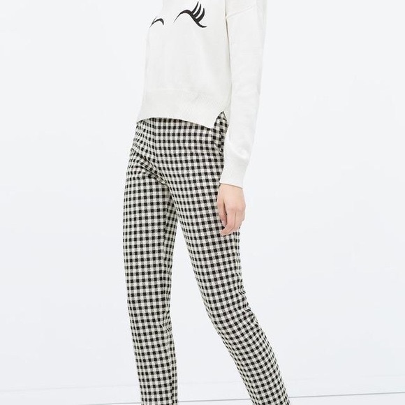 gingham skinny trousers